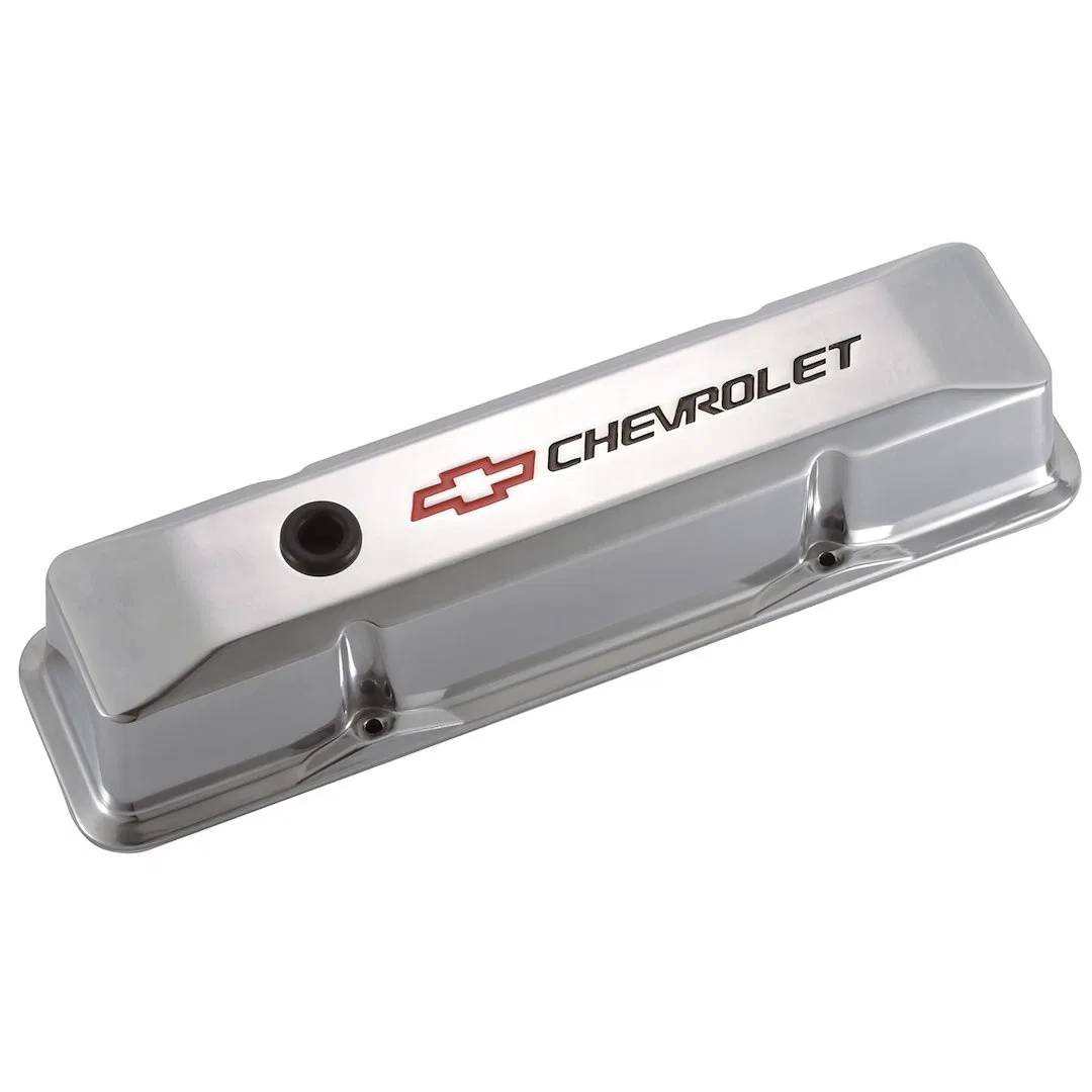 141-108 – PROFORM Valve Cover, Small Block Chevy Tall Valve Cover With Oil Fill Hole With Baffle Chevrolet Bowtie Des...
